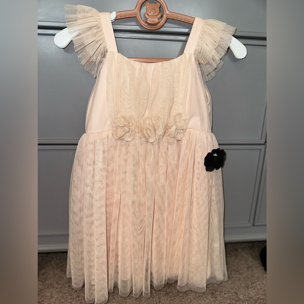 Popatu Blush Dress with Floral Details